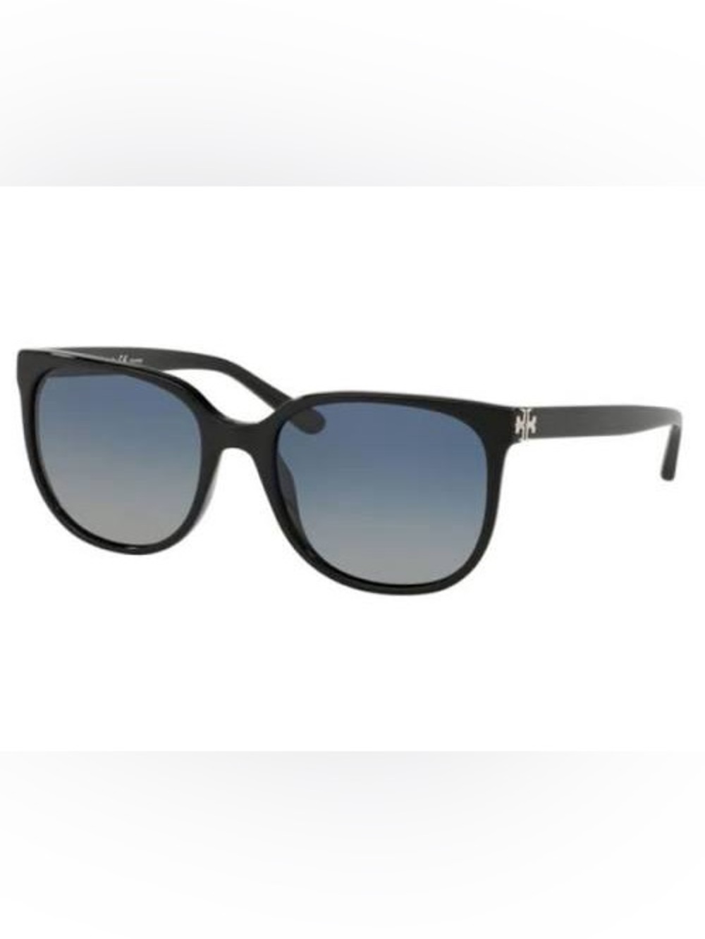 Tory Burch TY7106 Polarized Black Sunglasses w/Case Gradient Blue Lenses